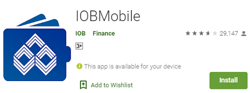 google play store ऐप पर IOBMobile ऐप पेज