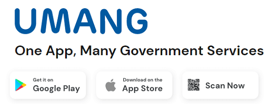 उमंग वेबसाइट पर ऐप डाउनलोड लिंक